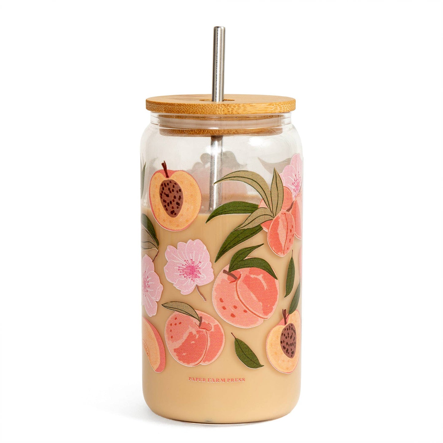 Paper Farm Press - Peach Blossom Glass Can