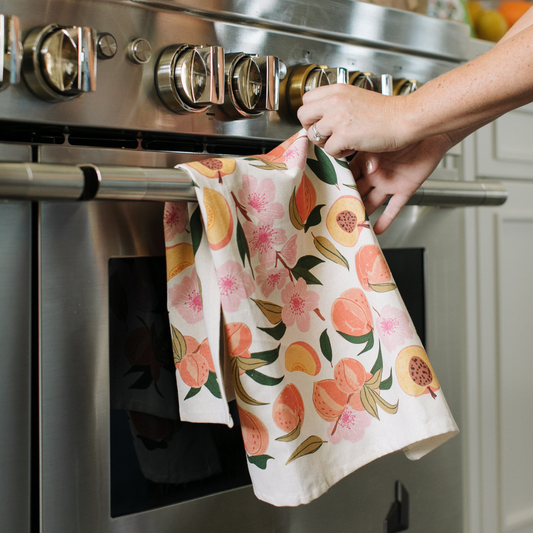 Paper Farm Press - Peach Blossom Tea Towel