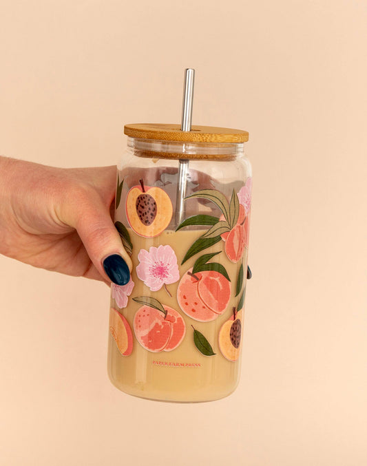 Paper Farm Press - Peach Blossom Glass Can
