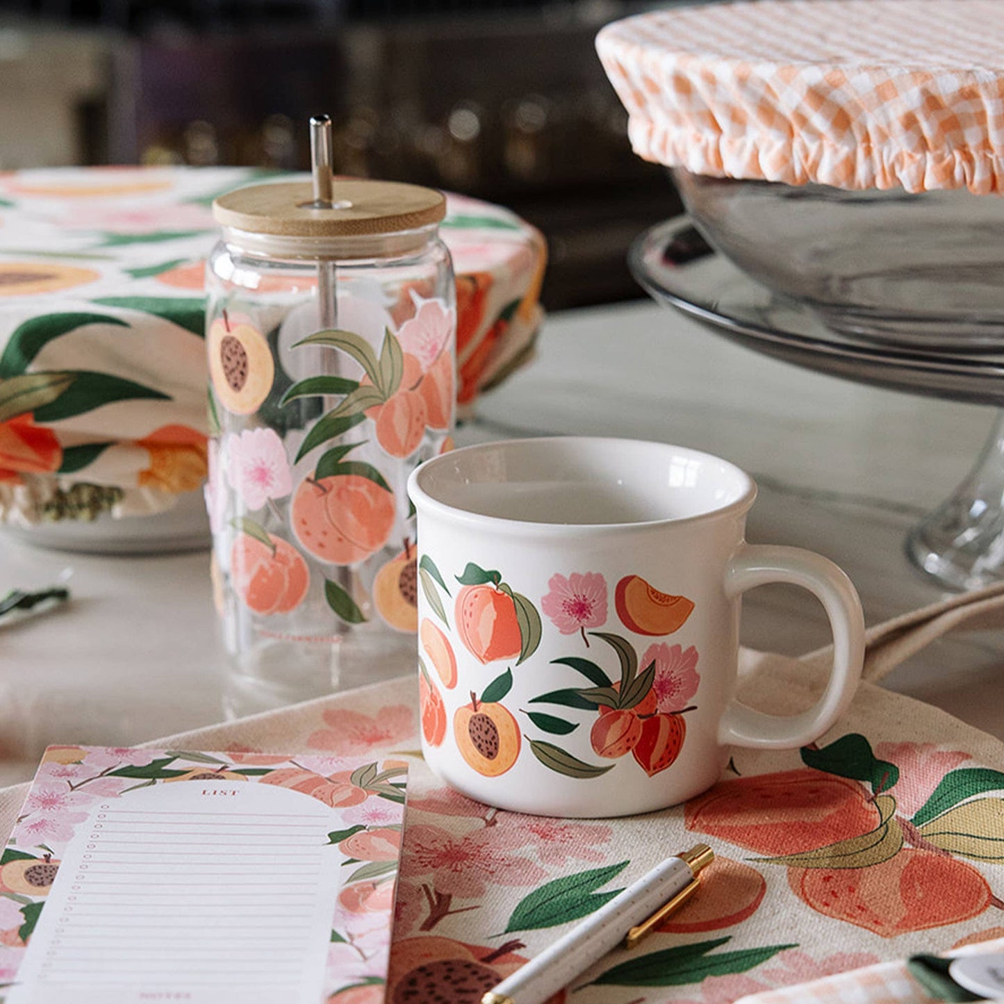 Paper Farm Press - Peach Blossom Glass Can