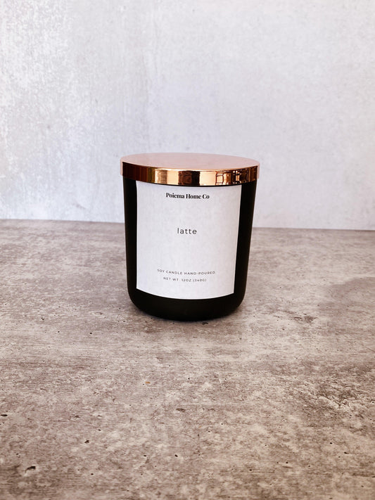 Luxury Hand-Poured Soy Wax Candles | Latte - Poiemahomeco