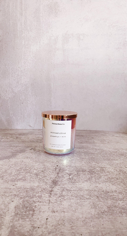 Luxury Hand-Poured Soy Wax Candles | minted citrus - Poiemahomeco