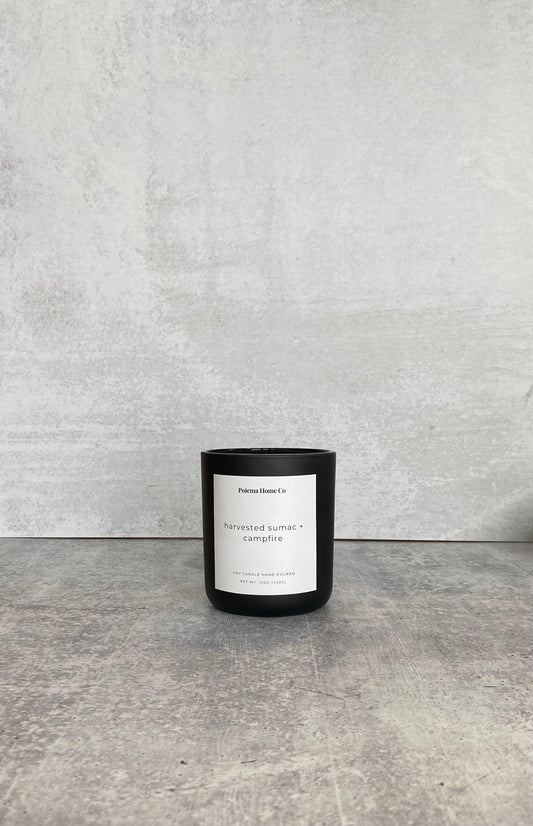 Luxury Hand-Poured Soy Wax Candles | Harvested Sumac + Campfire - Poiemahomeco