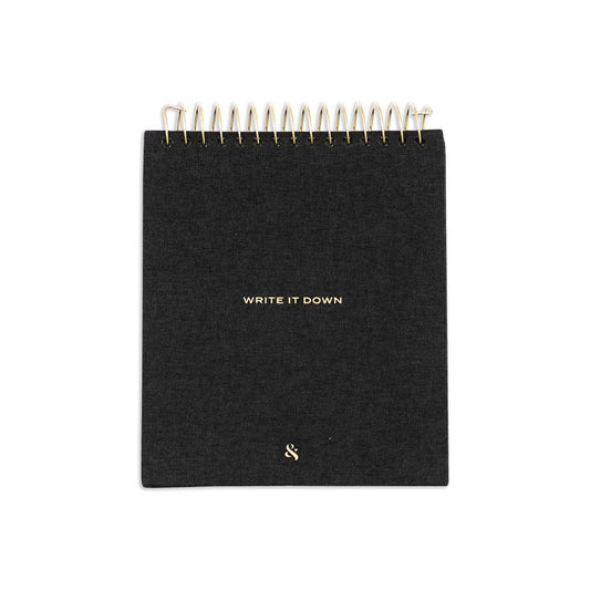 Wit & Delight - Black Linen Write it Down Notepad - Poiemahomeco